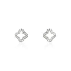 Marc Orian Bijoux Zirconium|Bijoux Trèfle > Boucles D'oreilles Puces Tully Argent Blanc Oxyde De Zirconium