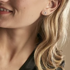 Marc Orian Bijoux Zirconium|Bijoux Trèfle > Boucles D'oreilles Puces Tully Argent Blanc Oxyde De Zirconium