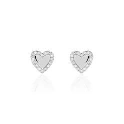 Boucles D'oreilles Puces Tylvina Argent Blanc Oxyde De Zirconium