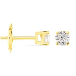 Boucles D'oreilles Puces Victoria Or Jaune Diamant