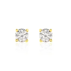 Boucles D'oreilles Puces Victoria Or Jaune Diamant