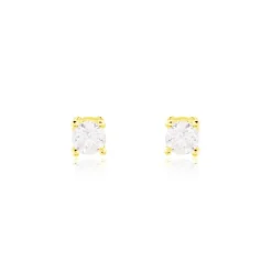 Boucles D'oreilles Puces Victoria Or Jaune Diamant