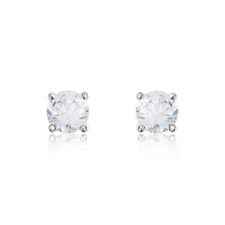 Boucles D'oreilles Puces Victoria Or Blanc Diamant