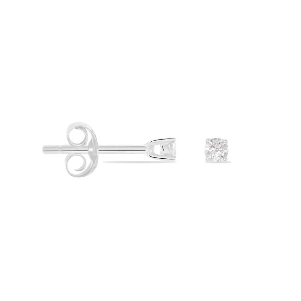 Boucles D'oreilles Puces Victoria Or Blanc Diamant