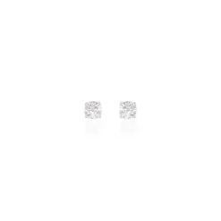 Boucles D'oreilles Puces Victoria Or Blanc Diamant