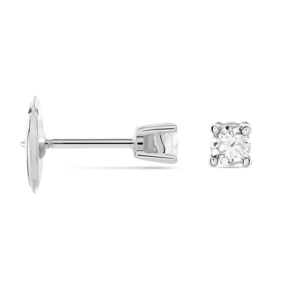 Marc Orian Anniversaire De Mariage|Bijoux Diamant > Boucles D'oreilles Puces Victoria Or Blanc Diamant
