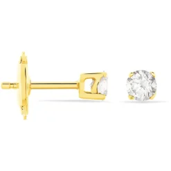 Boucles D'oreilles Puces Victoria Or Jaune Diamant