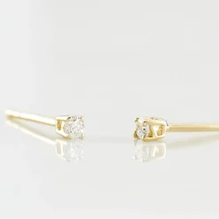 Boucles D'oreilles Puces Victoria Or Jaune Diamant
