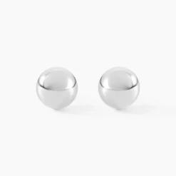 Boucles D'oreilles Puces Virgie Argent Blanc