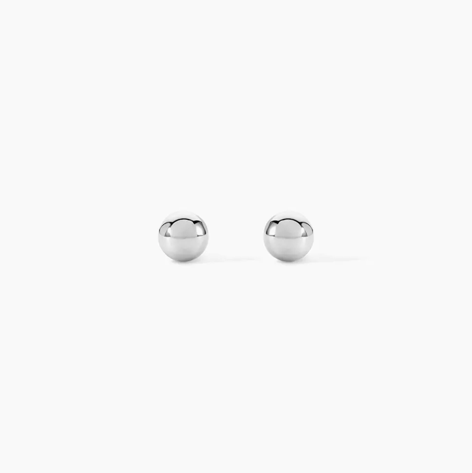 Boucles D'oreilles Puces Virgie Argent Blanc