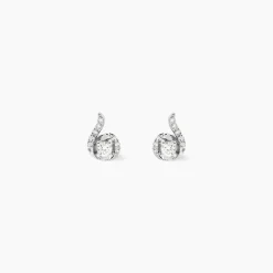 Marc Orian Anniversaire De Mariage|Bijoux Diamant > Boucles D'oreilles Puces Vrille Accompagnee Or Blanc Diamant