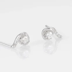 Marc Orian Anniversaire De Mariage|Bijoux Diamant > Boucles D'oreilles Puces Vrille Accompagnee Or Blanc Diamant