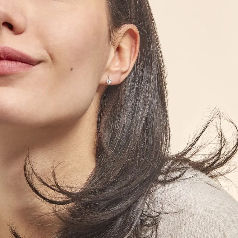 Marc Orian Anniversaire De Mariage|Bijoux Diamant > Boucles D'oreilles Puces Vrille Accompagnee Or Blanc Diamant