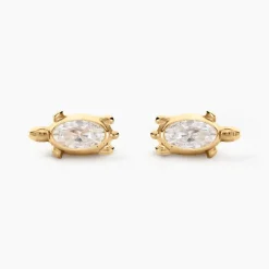 Boucles D'oreilles Puces Yoshi Or Jaune Oxyde De Zirconium