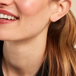 Marc Orian Bijoux Zirconium|Boucles D'Oreilles Argent > Boucles D'oreilles Puces Ziya Argent Blanc Oxyde De Zirconium