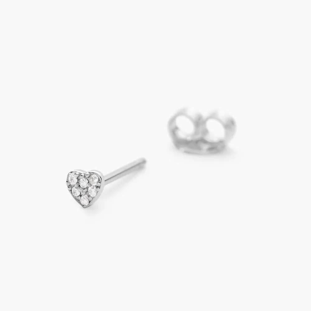 Marc Orian Bijoux Zirconium|Boucles D'Oreilles Argent > Boucles D'oreilles Puces Ziya Argent Blanc Oxyde De Zirconium