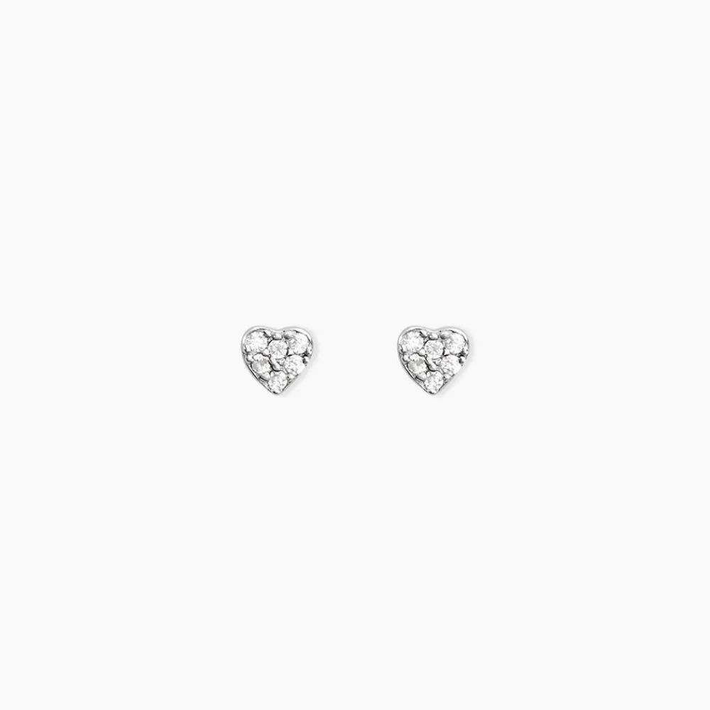 Marc Orian Bijoux Zirconium|Boucles D'Oreilles Argent > Boucles D'oreilles Puces Ziya Argent Blanc Oxyde De Zirconium