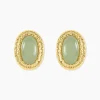 Boucles D'Oreilles Ria Puces Acier Jaune Aventurine