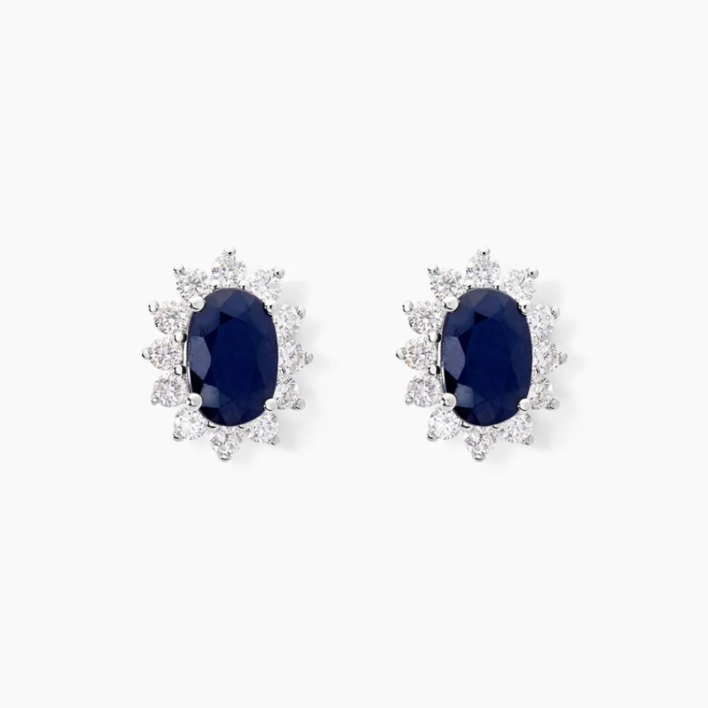 Marc Orian Cadeaux Mariage|Bijoux Or > Boucles D'oreilles Vladimir Or Blanc Saphir Diamants