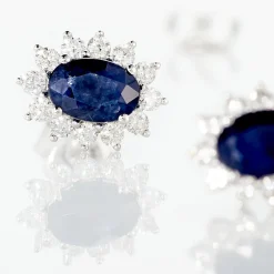 Marc Orian Cadeaux Mariage|Bijoux Or > Boucles D'oreilles Vladimir Or Blanc Saphir Diamants