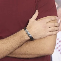 JOURDAN Bracelets Cuir|Bracelets Homme > Bracelet Acier Blanc