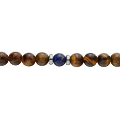 Marc Orian Bracelets Homme|Bracelets Quartz > Bracelet Acier Blanc Delfino œil De Tigre Sodalite