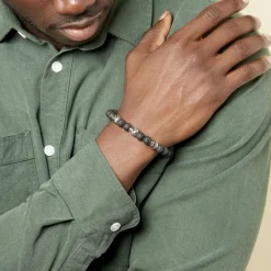 Marc Orian Bracelets Homme|Bracelets Acier Inoxydable > Bracelet Acier Blanc Hantz Pierre De Lave
