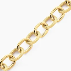 Bracelet Aelia Maille Alternee Acier Jaune