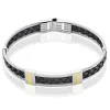 JOURDAN Bracelets Cuir|Bracelets Homme > Bracelet Aichatou Or Acier Blanc