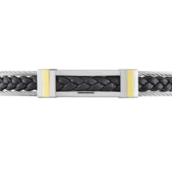 JOURDAN Bracelets Cuir|Bracelets Homme > Bracelet Aichatou Or Acier Blanc