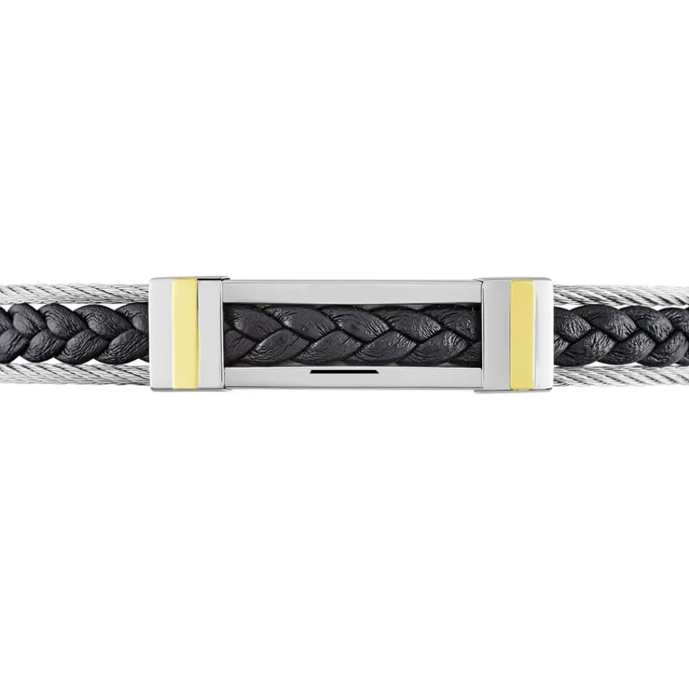 JOURDAN Bracelets Cuir|Bracelets Homme > Bracelet Aichatou Or Acier Blanc