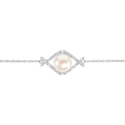 Bracelet Alessia Argent Blanc Perle De Culture Et Oxyde De Zirconium