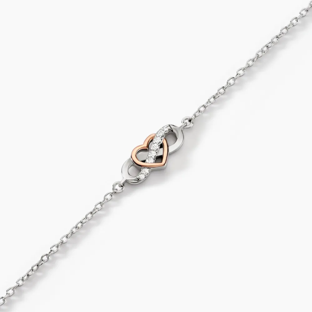 Marc Orian Bijoux Zirconium|Bracelets > Bracelet Amuri Argent Bicolore Oxyde De Zirconium