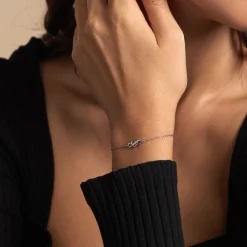 Marc Orian Bijoux Zirconium|Bracelets > Bracelet Amuri Argent Bicolore Oxyde De Zirconium