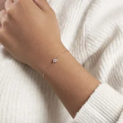 Bracelet Auxana Argent Rose Oxyde De Zirconium