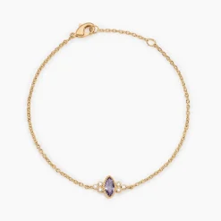 Bracelet Azel Plaque Or Jaune Oxyde De Zirconium