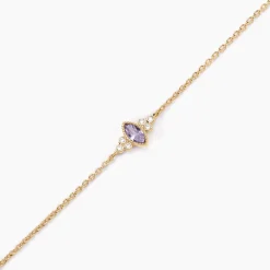 Bracelet Azel Plaque Or Jaune Oxyde De Zirconium