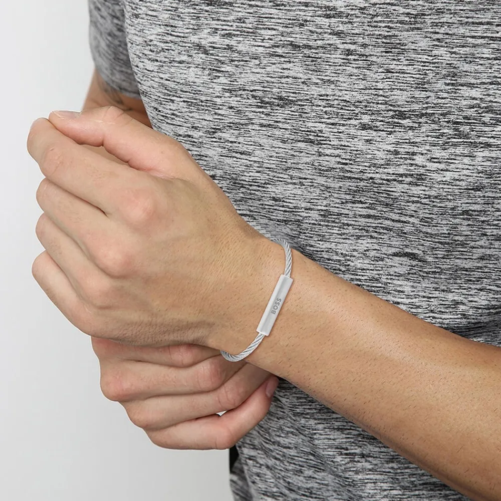 BOSS BIJOUX Bracelets Homme|Bracelets Acier Inoxydable > Bracelet Boss Alek Acier Blanc