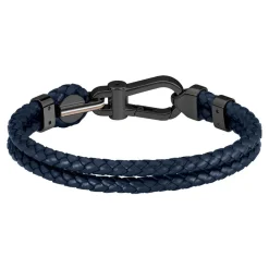 Bracelet Boss Ares Prime Cuir De Veau Bleu