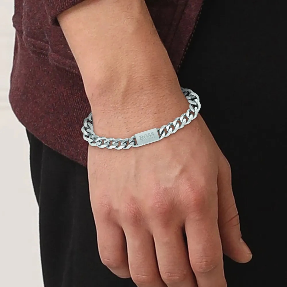 BOSS BIJOUX Bracelets Homme|Bracelets Acier Inoxydable > Bracelet Boss Chain Link Acier Blanc