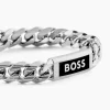 BOSS BIJOUX Bracelets Homme|Bracelets Acier Inoxydable > Bracelet Boss Kassy Emblem Acier Blanc