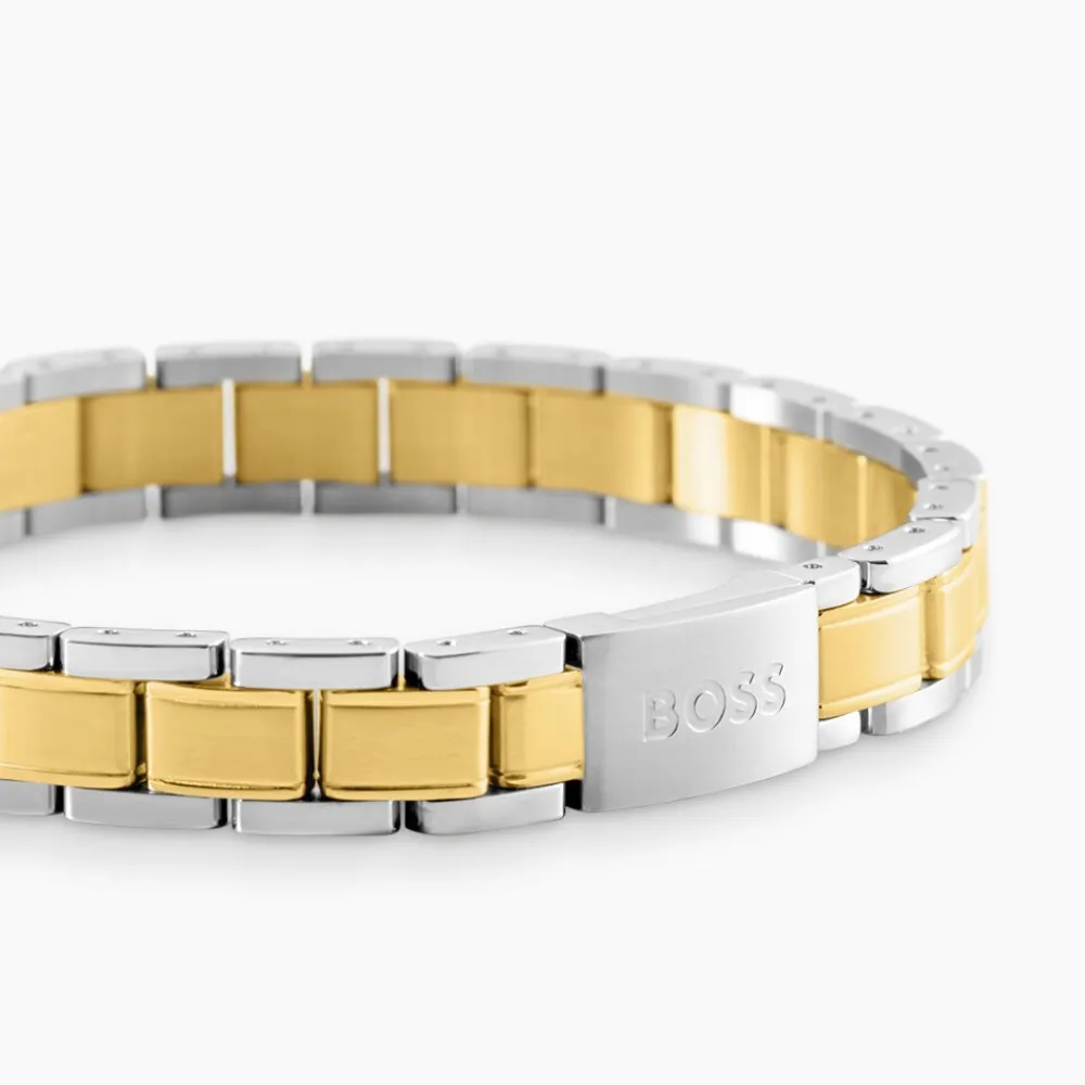 BOSS BIJOUX Bracelets Homme|Bracelets Acier Inoxydable > Bracelet Boss Links Essentials Acier Bicolore