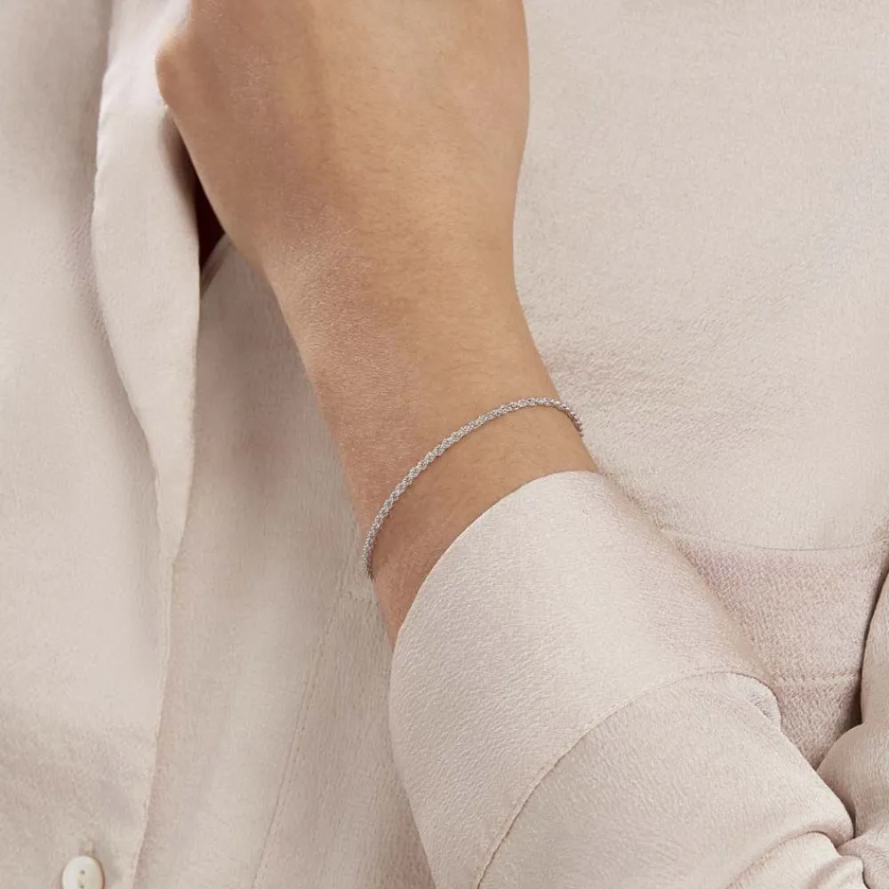 Marc Orian Bracelets|Bijoux Fantaisie > Bracelet Cacilda Maille Corde Argent Blanc