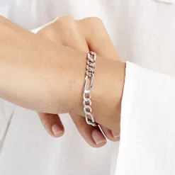 Bracelet Cameo Alternee 1/3 Or Blanc