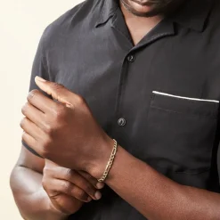 Marc Orian Bracelets Or|Bracelets Homme > Bracelet Cameo Alternee 1/3 Or Jaune