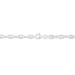 Bracelet Cameo Maille Alternee 1/3 Or Blanc