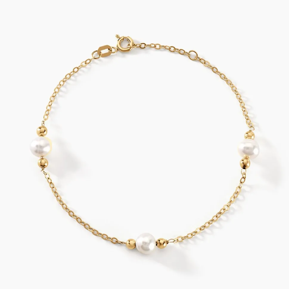 Bracelet Cannelle Or Jaune Perle De Culture