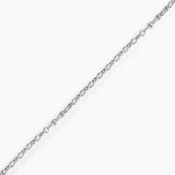 Bracelet Capucin Or Blanc Maille Marine Plate