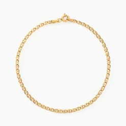 Bracelet Capucin Or Jaune Maille Marine Plate