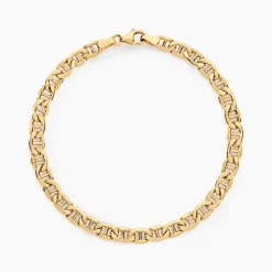 Bracelet Capucin Or Jaune Maille Marine Plate